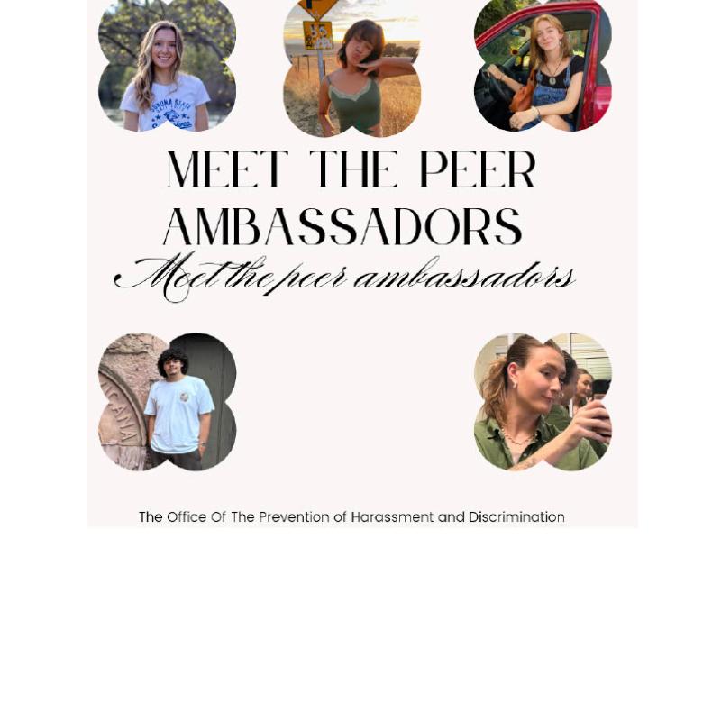 Five individual pictures of the peer ambassadors 