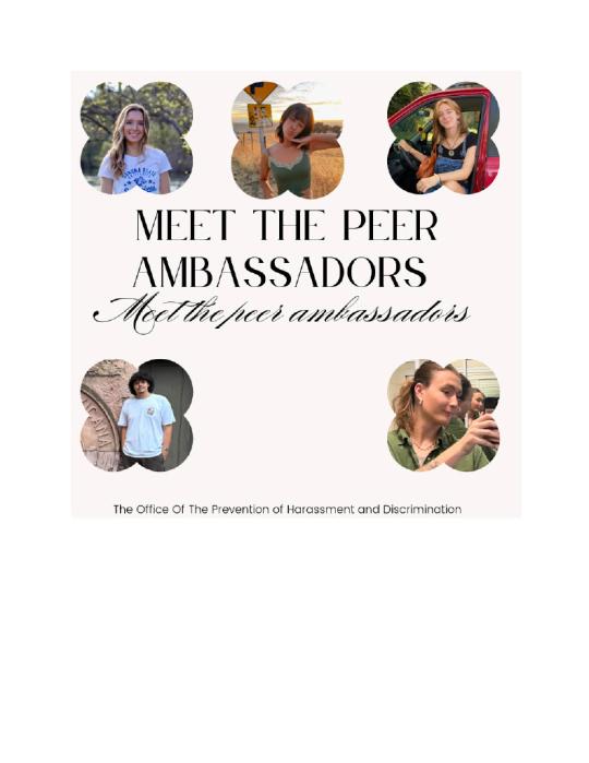 Five individual pictures of the peer ambassadors 